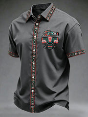 Men's Indigenous Totem Art Casual Shirt