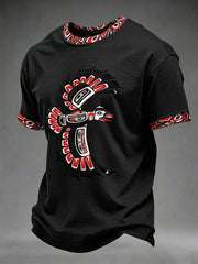 Men's Indigenous Totem Art Casual T-Shirt