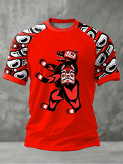 Men's Indigenous Bear Art Casual T-shirt