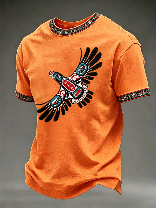 Men's Indigenous Totem Print Casual T-shirt