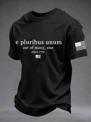 Men's E pluribus unum Printed imitation cotton short-sleeved T-shirt
