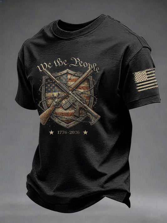 Men's USA 1776-2026 Printed Casual T-Shirt