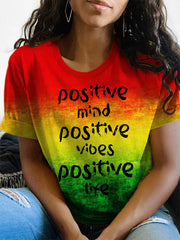 Women's Positive Mind Positive Vibes Positive Life Short-sleeved T-shirt