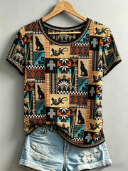 Women's Indigenous Print Casual T-Shirt