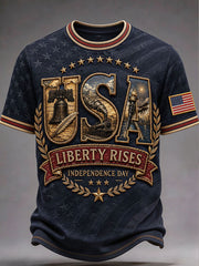 Men's 4th of July Independence Day Art Printed T-shirt