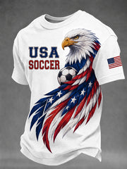 Men's USA Soccer Fan Printed Casual T-shirt