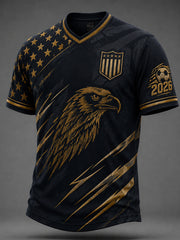 Men's Gift For Soccer Fans Print Casual V-Neck Tee