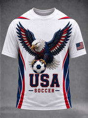 Men's USA Soccer Fan Printed Casual T-shirt