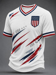 Men's Gift For Soccer Fans Print Casual V-Neck Tee