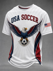 Men's USA Soccer Fan Printed Casual T-shirt