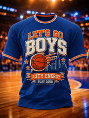 Men's Let's Go Boys Gift For Basketball Fans Print Casual Tee