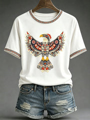 Women's Indigenous Art Print Casual T-Shirt