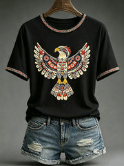 Women's Indigenous Art Print Casual T-Shirt