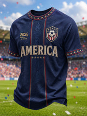 Men's Gift For Soccer Fans Print Casual Tee
