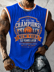 Men's New York Basketball Champions Celebration Print Casual Vest
