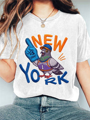 Women's Basketball Pigeon Retro T-shirt