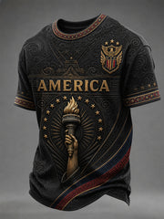 Men's America Print Casual Tee