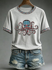 Women's Indigenous Totem Print Casual T-Shirt