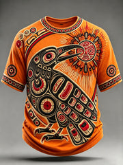 Men's Indigenous Print Casual T-Shirt