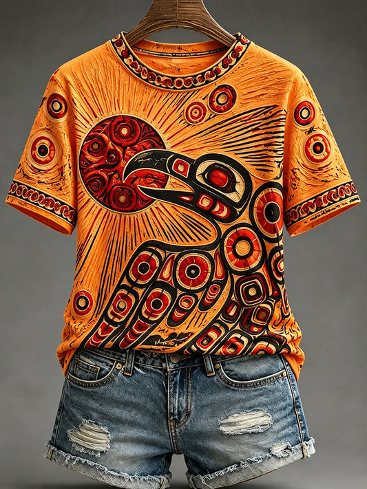 Women’s Indigenous Print Casual T-Shirt
