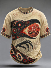 Men's Indigenous Print Casual T-Shirt