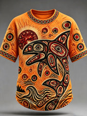 Men's Indigenous Print Casual T-Shirt