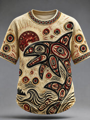 Men's Indigenous Print Casual T-Shirt