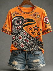 Women’s Indigenous Print Casual T-Shirt