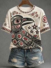 Women’s Indigenous Print Casual T-Shirt