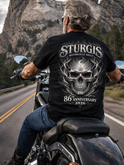 Men’s Sturgis Motorcycle Rally Skull Back Graphic Tee