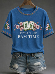 Women's Mahjong Print Casual T-Shirt