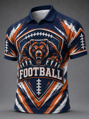 Men's Football Gameday Gift For Football Fans Print Casual Polo