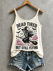 Women's Dead Tired But Still Flying Print Casual Vest