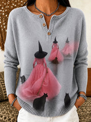Women‘s Halloween Witch Long-sleeve Cardigan