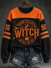 Women's Halloween witch print Regular Sweatshirt