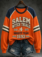 Women's Halloween witch print Regular Sweatshirt