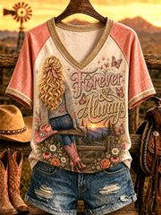 Women's Country Music Legend Tribute Print T-shirt