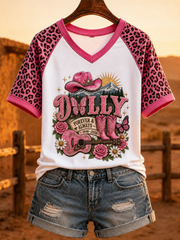 Women's Famous Singer Memorial V-neck Off-shoulder Short-sleeved T-shirt