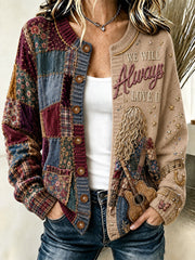 Women's Country Music Lover We Will Always Love U 925 Printed Cardigan-Style Knit Jacket