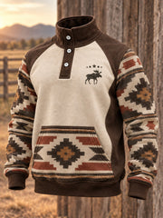Men's Retro Western Printed Sweatshirt