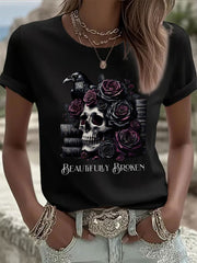 Women's Country Music Print Casual T-shirt