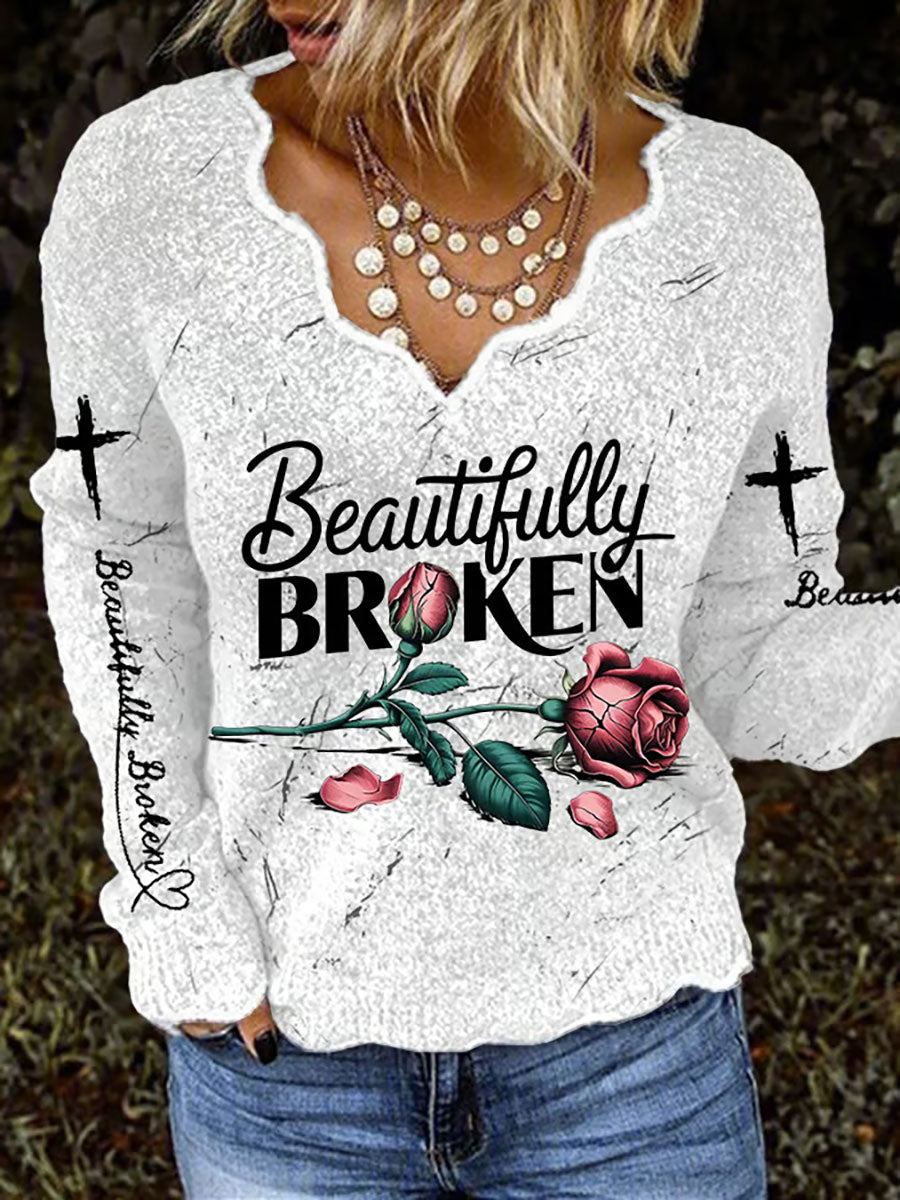 Women's Country Music Print Casual Top