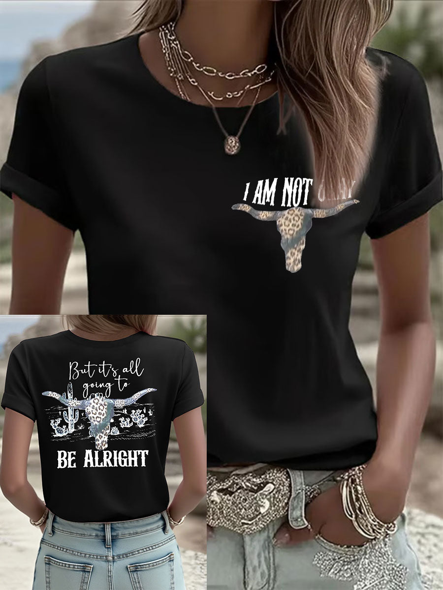 Women's Country Music Print Casual T-shirt