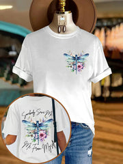 Women's Country Music Somebody Save Me,Me From Myself Print Crew Neck T-Shirt