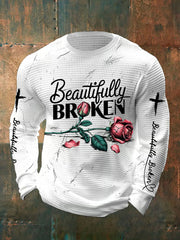 Men's Country Music Waffle Print Casual T-Shirt