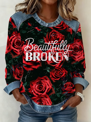 Women's Country Music Print Casual Top