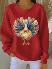 Women's Thanksgiving Print Casual Sweatshirt