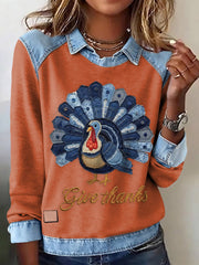 Women's Thanksgiving Print Top