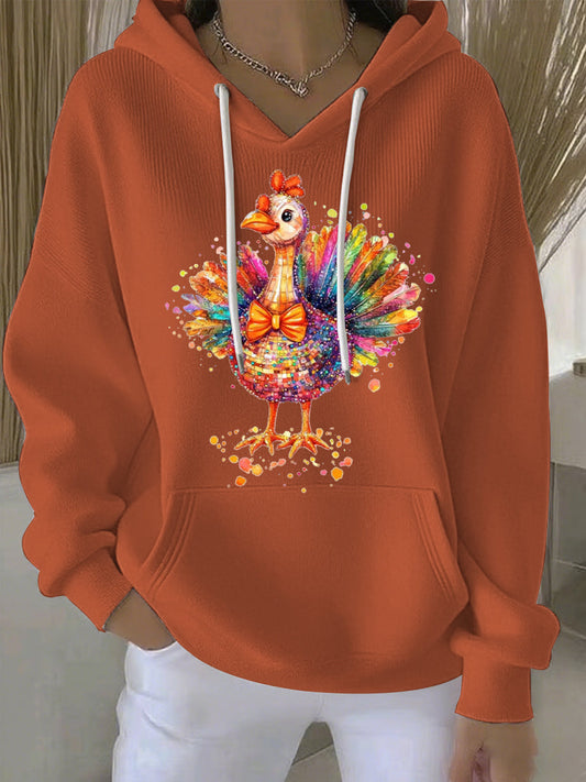 Women's Thanksgiving Print Casual Hoodie
