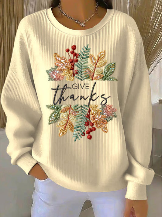 Women's Thanksgiving Print Casual Sweatshirt
